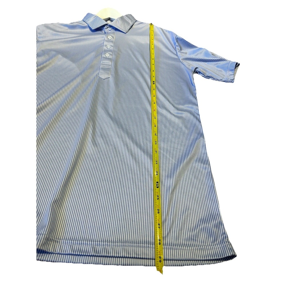 Collars & Co Polo Shirt Semi-Spread Collar Mens Size Large Blue Stripe - Picture 7 of 8